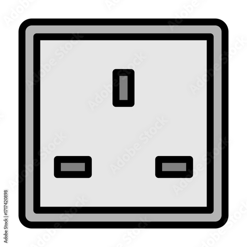 Power Socket Vector Filled Icon Design