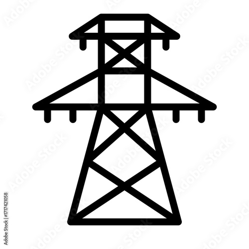 Power Grid Network Vector Filled Icon Design
