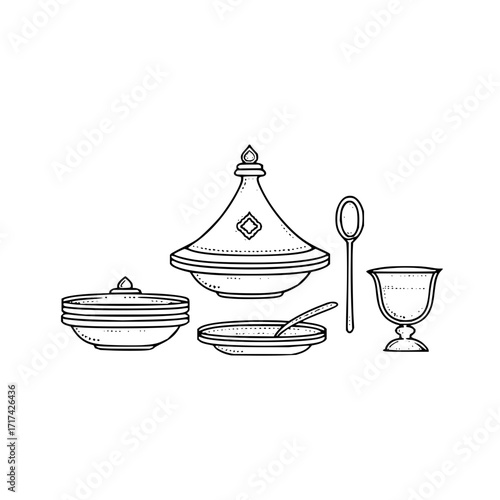 Minimalist line art of a woman meditating in lotus position with flowing hair and a serene expression