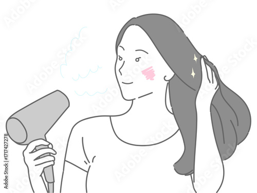 イラスト　女性　ドライ