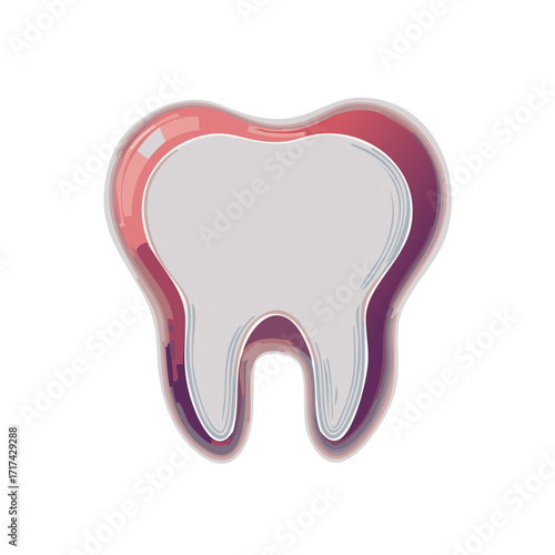 Abstract layered healthy human tooth illustration symbol for dentistry and dental care concept
