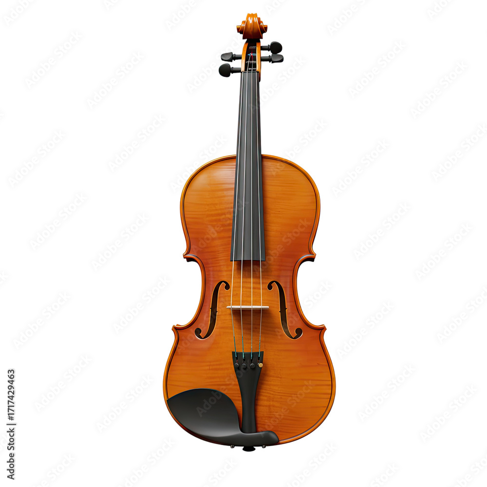 Fototapeta premium Classic Wooden Violin Against A Warm Gradient Backdrop Rendered in 3D