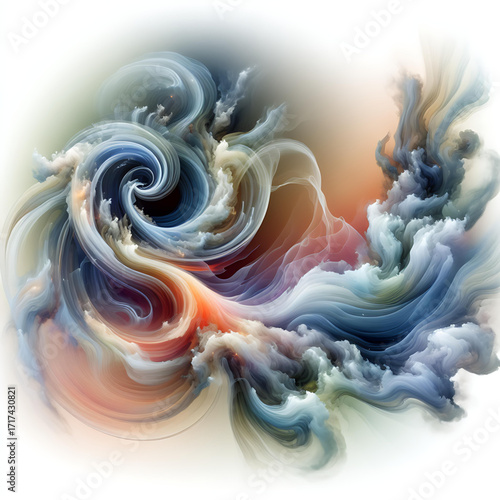Celestial Vortex Fluid Art – Dreamlike Gradient Swirl Cloudscape Painting