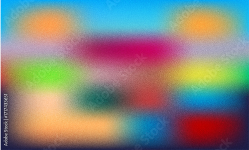 Abstract Colorful Blurred Background:  Vibrant Gradient Noise Texture with Soft Focus and Bright Hues, Ideal for Website Design or Presentation.