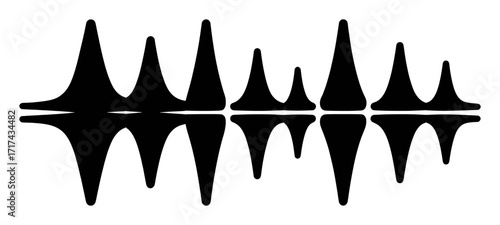 Abstract Black and White Sound Waveform with Reflection