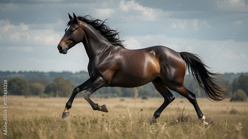 Fototapeta premium horse running in the field