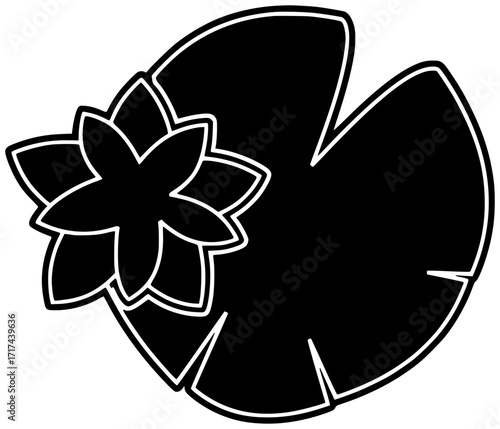 nature illustration frog silhouette green logo amphibian icon animal outline wildlife leaf water pad lily pond cute plant cartoon shape with vector graphic background