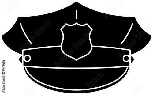 hat illustration cap silhouette police logo security icon officer outline uniform profession law cop guard protection policeman service badge shape and vector graphic background
