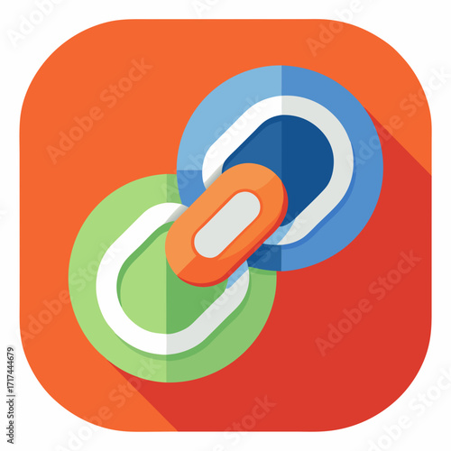 Abstract interlocking chain links icon