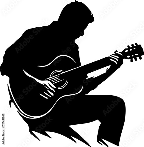 guitar player silhouette vector