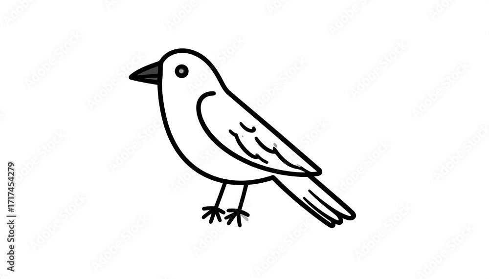 Obraz premium Simple black line drawing of a bird