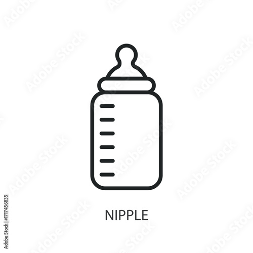 Nipple thin line vector icons.