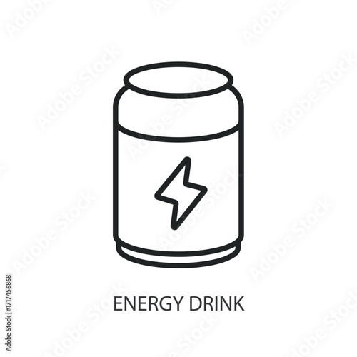 Energy drink thin line vector icons.