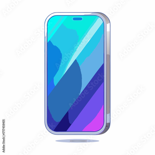blue mobile phone with green screen