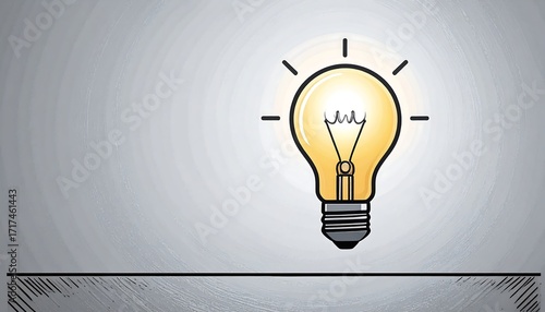 Simple lightbulb drawing on a textured background