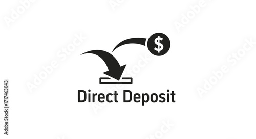 Direct Deposit Icon Secure Online Banking Transfer & Financial Transaction Illustration
