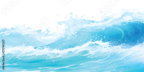 Soft Blue Ocean Water Wave Background – Tranquil Watercolor Design for Digital Art, Posters, Graphic Projects, and Website Banners