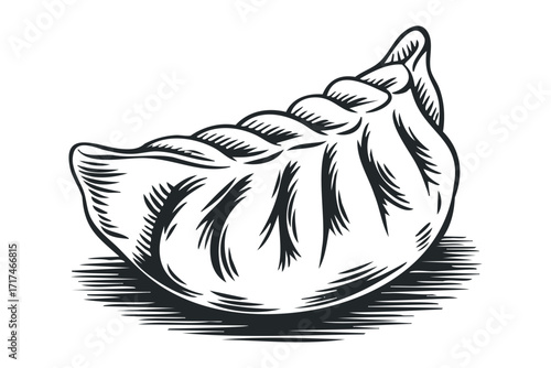 Hand Drawn Dumpling. Vector hand drawn illustration
