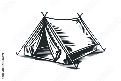 Camp Shelter Icon. Vector hand drawn illustration