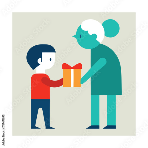 Child gives gift