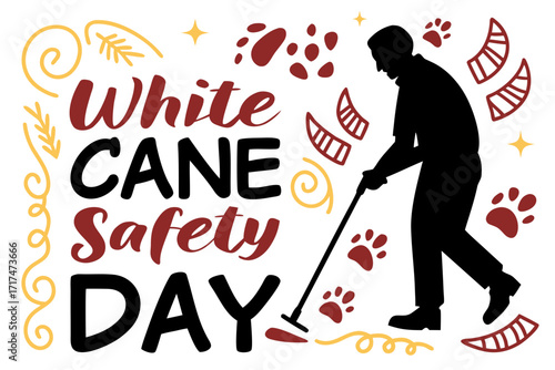 WHITE CANE SAFETY DAY vector illustration