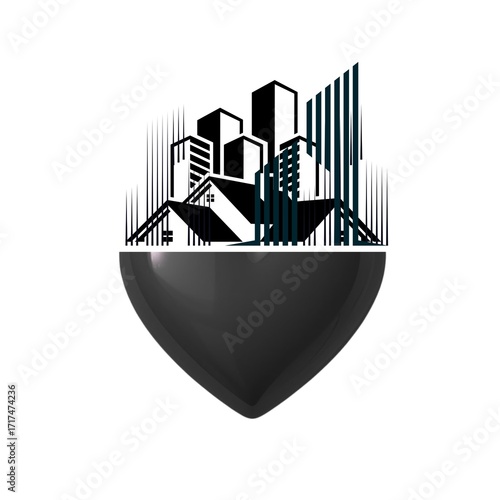 HEART WITH REAL ESTATE ICON LOGO 