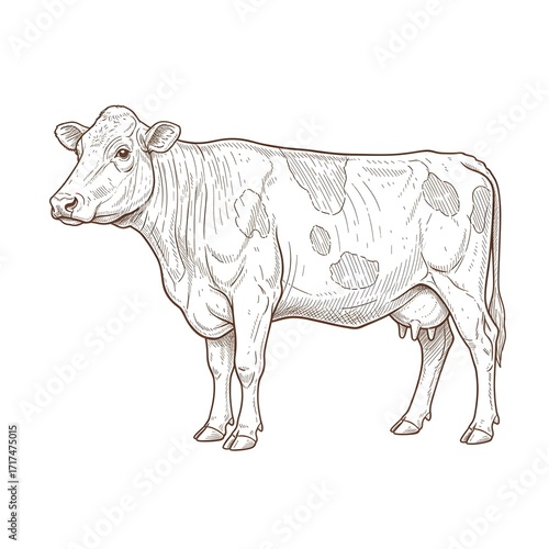 cow isolated on white background