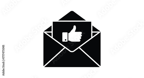 An envelope icon containing a white hand gesture showing approval