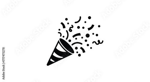 Party popper exploding with confetti a festive celebration illustration