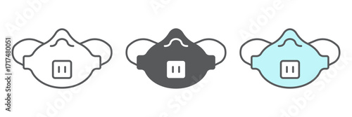 Medical respirator mask line icon, medical and protection, respirator sign, vector graphics, a linear icon on a white background, eps 10.