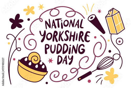 NATIONAL YORKSHIRE PUDDING DAY vector illustration