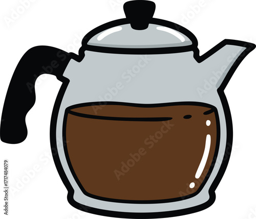 Coffee pot icon. Kitchen supply domestic and household theme. Isolated design. Vector illustration