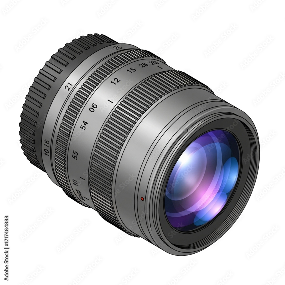 Fototapeta premium Close up of a professional camera lens with reflective elements
