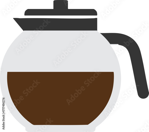 Coffee pot icon. Kitchen supply domestic and household theme. Isolated design. Vector illustration