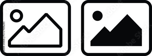Image viewer icon black and white icon