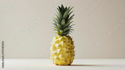 Geometric pineapple on light beige background