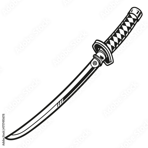 Antique steel sword with a sharp blade, a weapon of medieval war, isolated on a white background