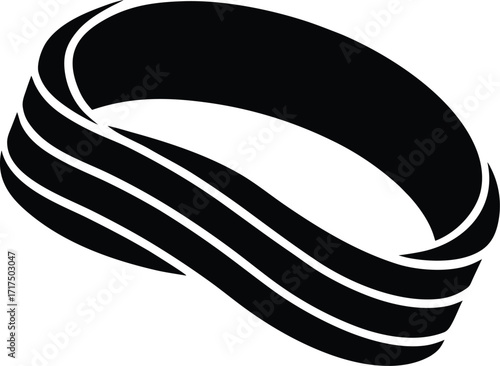 Motion sickness bands silhouette vector art illustration
