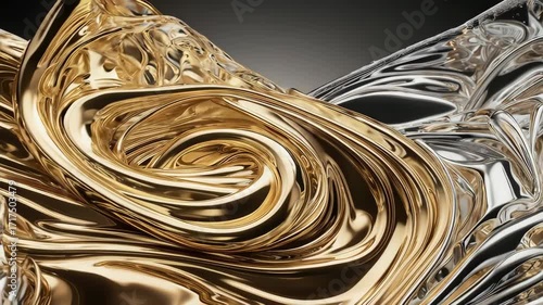 Golden and Silver Liquid Flow
