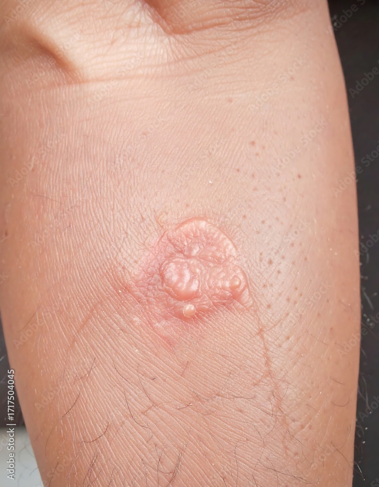 Fototapeta premium Skin lesion on human leg