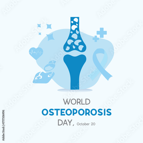 World Osteoporosis Day October 20 – Bone Health Awareness Vector Banner, Poster, Background & Campaign Design.