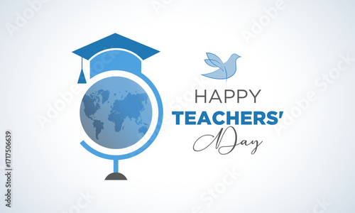 World Teachers' Day Banner Design | Thank You Teacher Vector | Appreciation Poster & Classroom Illustration