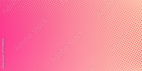Pink orange polka dots gradient halftone background. Pop art cartoon modern simple