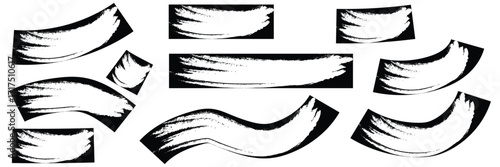 Brush strokes vector. Paint, ink brush, brush strokes, brushes, lines, frames, buttons, grungy rough grunge thick paint line texture. Brush black  line set.