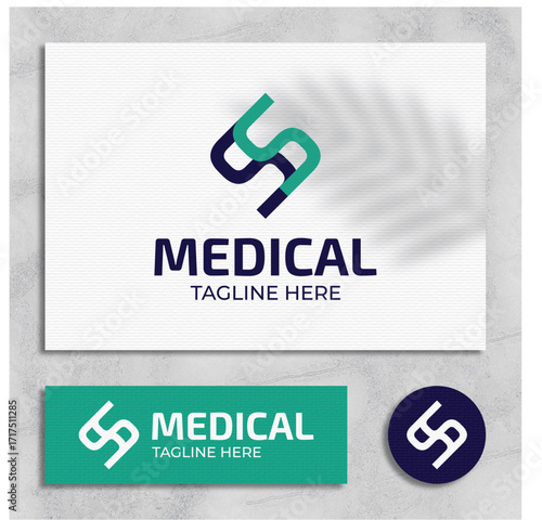 Simple Medical Logo Design Template with SS Letter