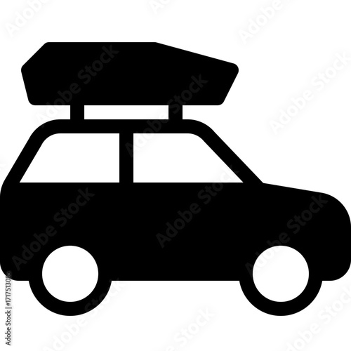 Car Icon Silhouette front view, vector illustration isolated on white background