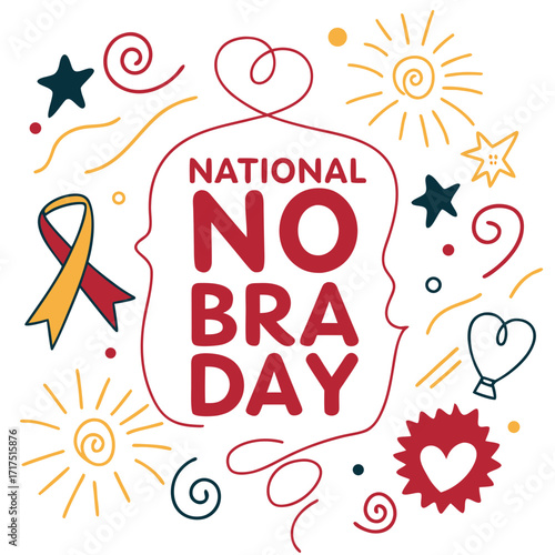 NATIONAL NO BRA DAY vector illustration design