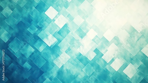 Abstract teal and white geometric background