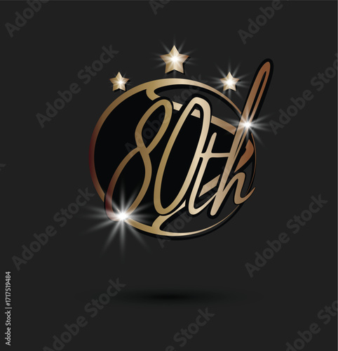 Golden 75th anniversary logos celebrating seventy-five years on dark background	
