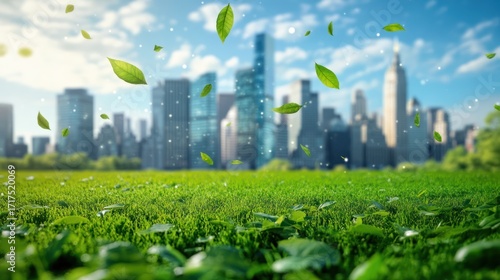 City park leaves sunny day